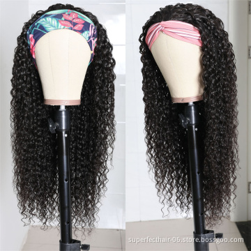 Half wig with headband blonde headband wig peruvian hair wig  for black women